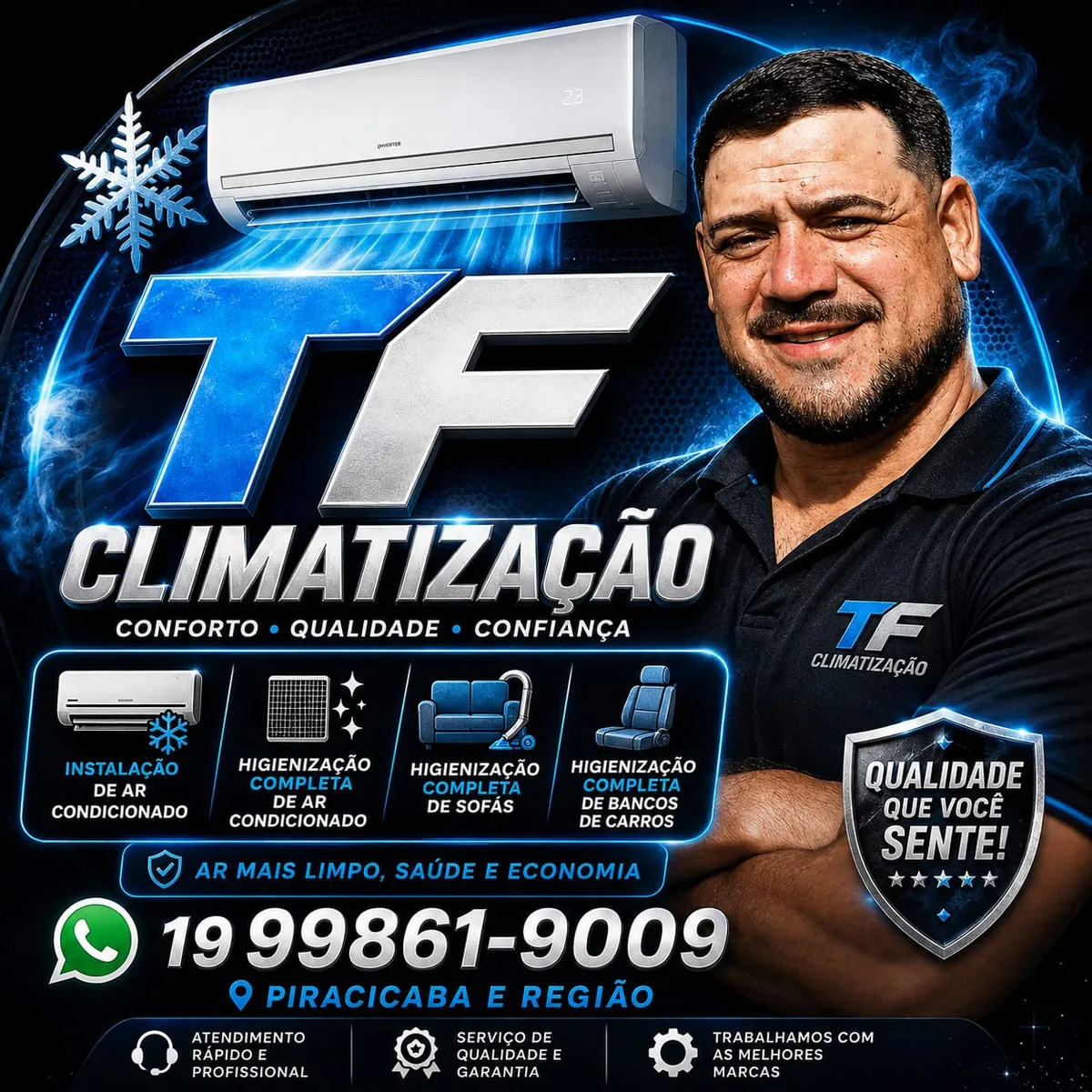 TF Climatização em Piracicaba - instalação e higienização de ar-condicionado